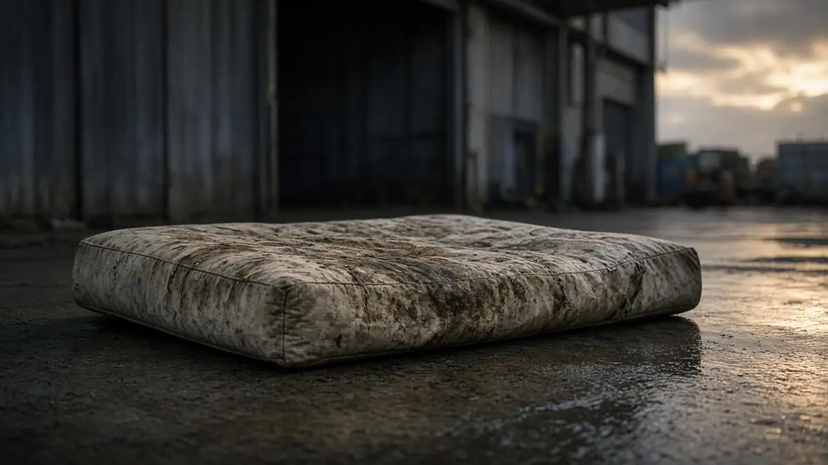 A water-stained mattress to call about before drop-off